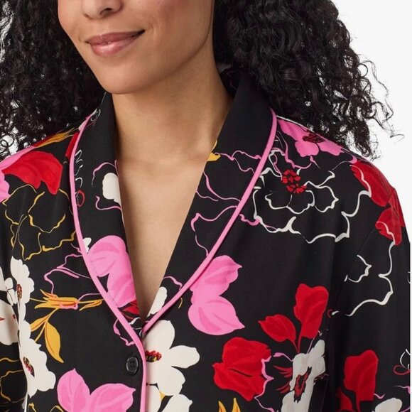 2 Pc Black Floral Pajama Set - Picture 3 of 5